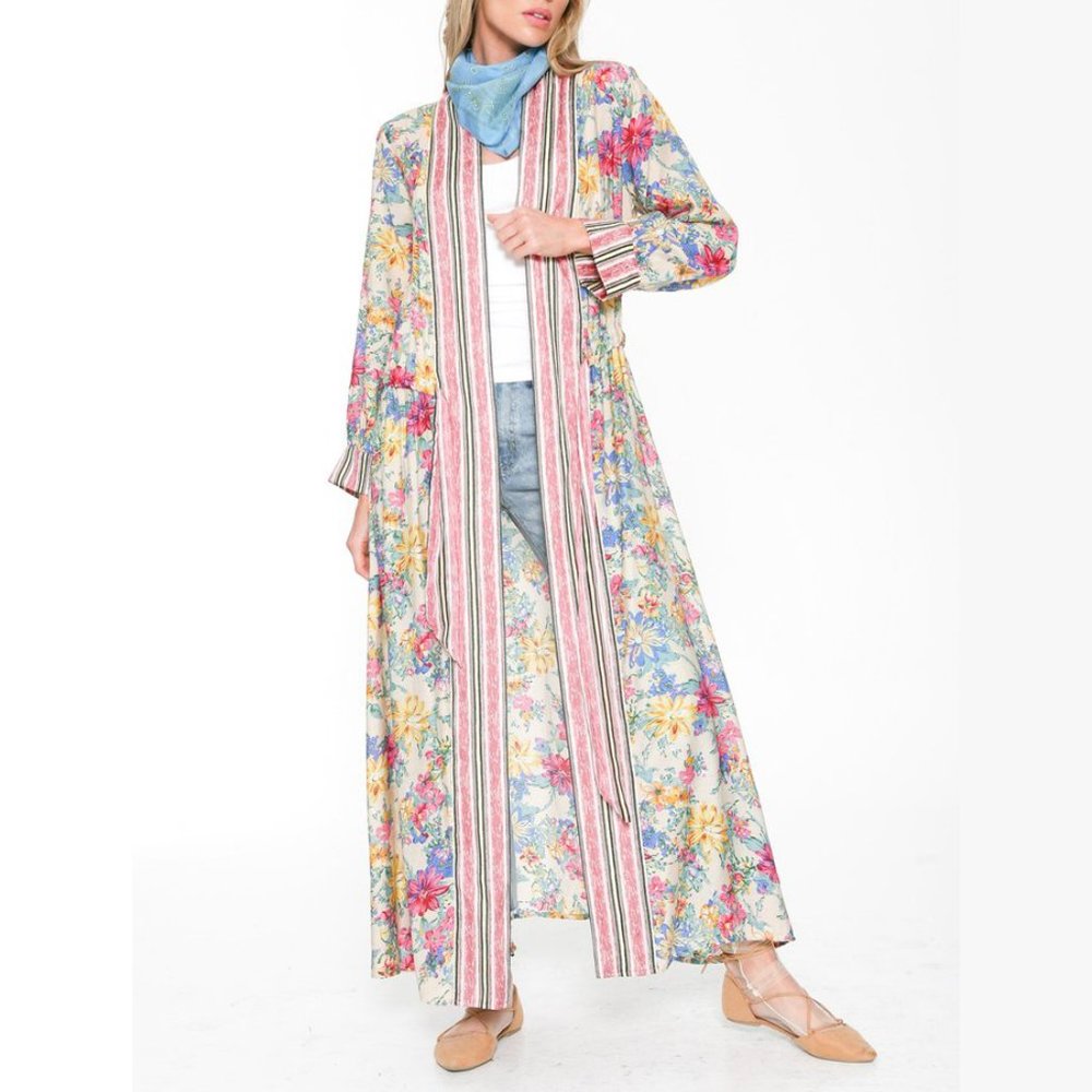 Aratta I Will Meet You at Maxi Duster NWT • Reg $182 • Floral • Multi-Stripe - Picture 6 of 6